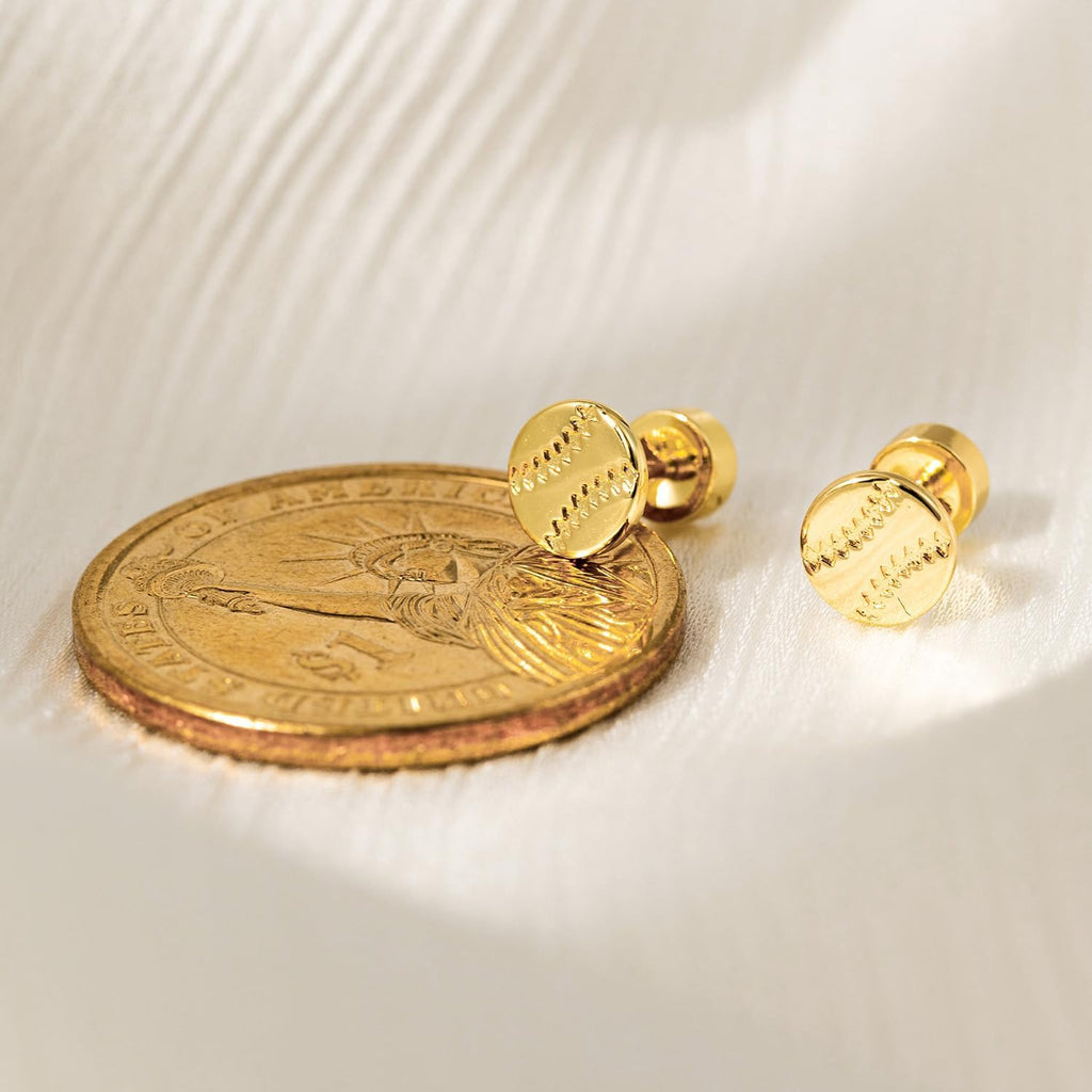 Flat Back Earrings- 14K Gold/White Gold Plated/Blck Tiny Bow Sun Moon Star Hammerhead Shark Dragon Cowboy Boot Palm Tree Softball Flatback Stud Earrings for Women Helix Jewelry