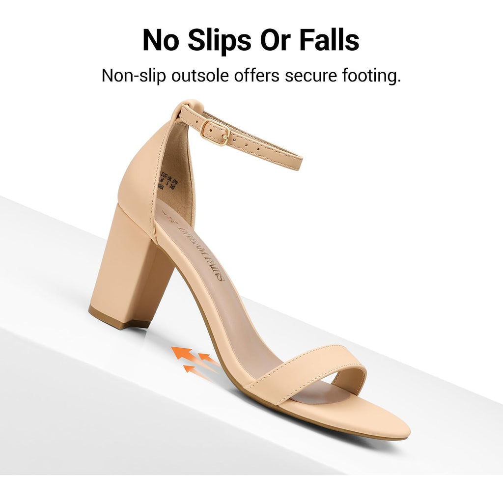 Dream Pairs Women'S Chunky Block Heel Sandals, Open Toe Ankle Strap Dress Shoes, Comfortable Wedding Guest Heels For Party, Prom And Formal Events