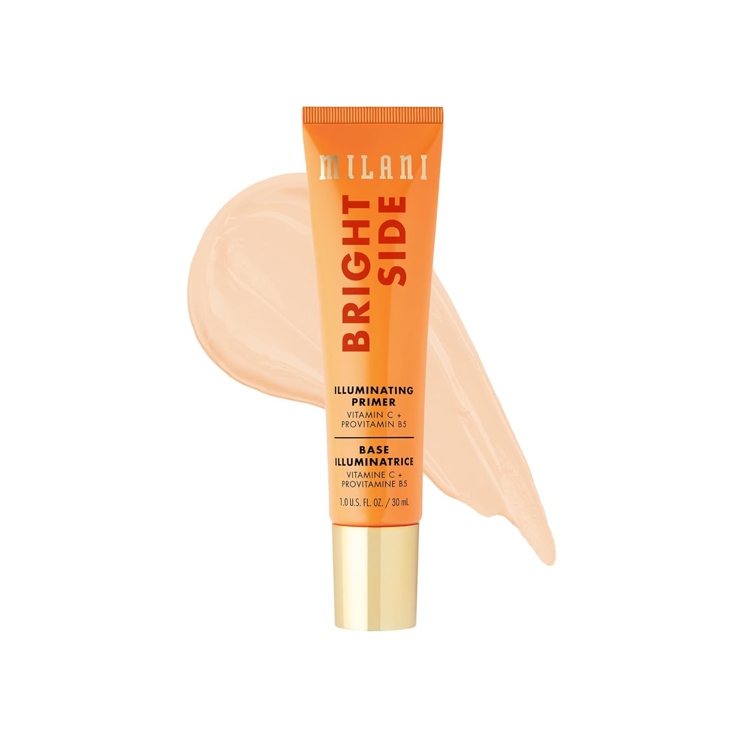 Milani Face Primer for Makeup - Bright Side Brightening & Illuminating Primer with Vitamin C, Squalane & Jojoba Oil, 1.0 Fl. Oz