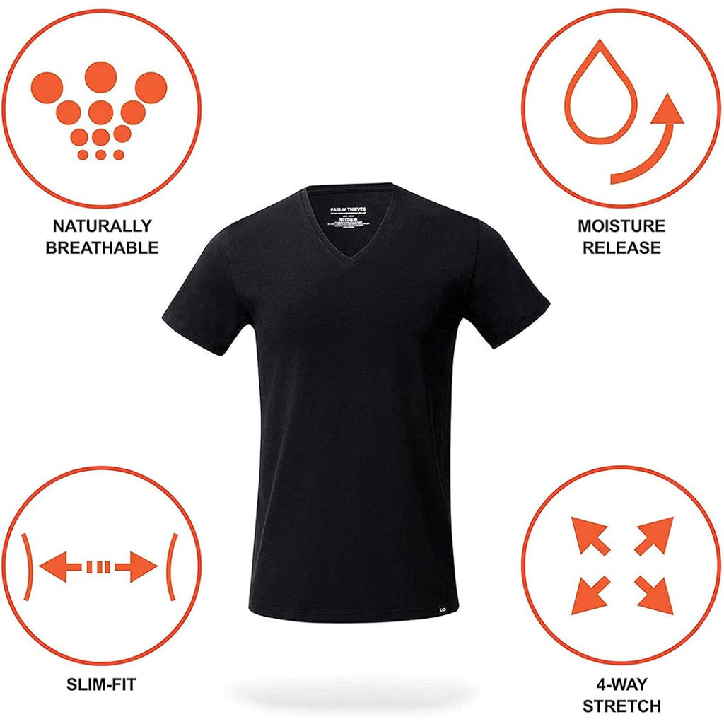Pair Of Thieves Men Super Soft V Neck | T-Shirt For Men | Breathable, Tagless Performance Cotton Blend | All-Day Wear