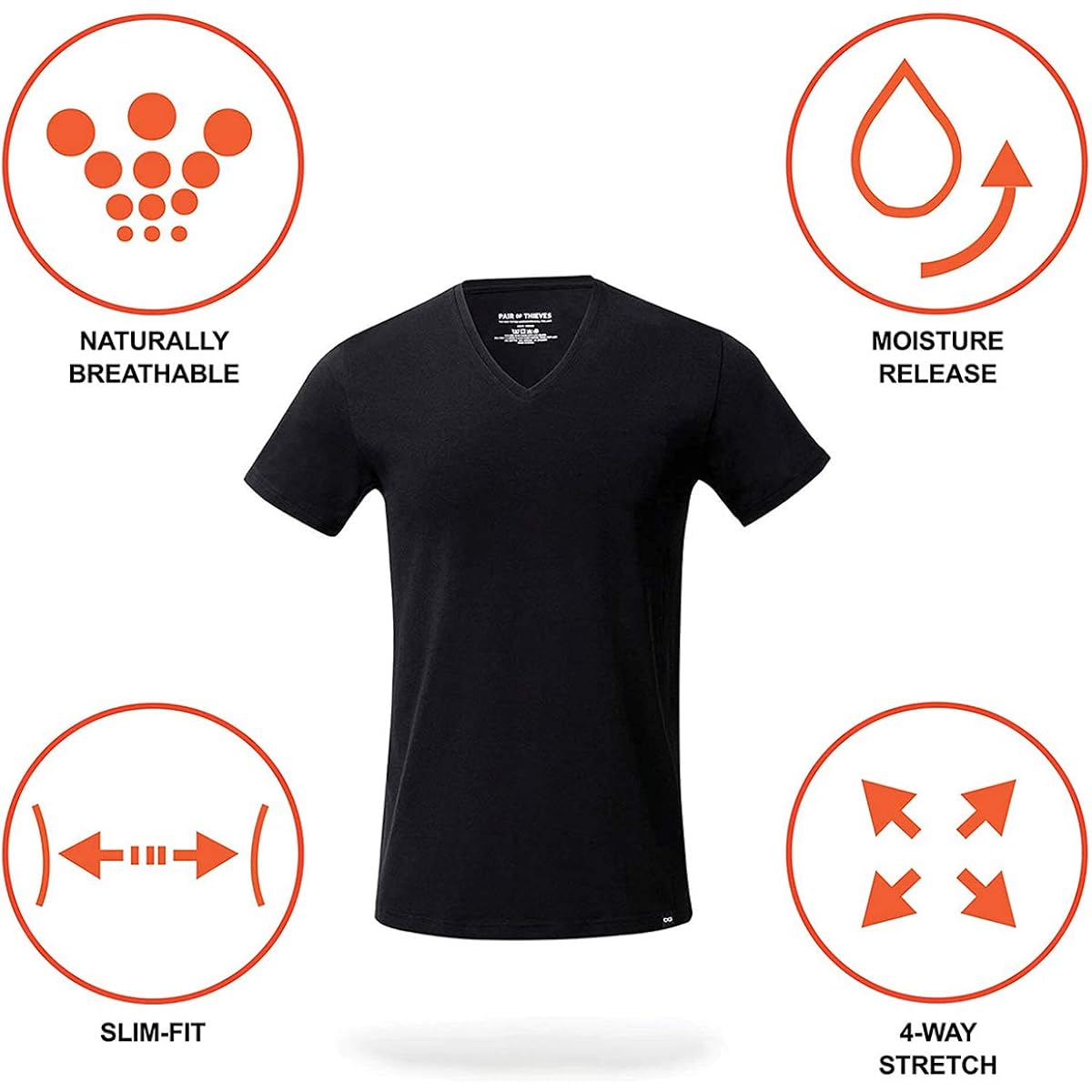 Pair Of Thieves Men Super Soft V Neck | T-Shirt For Men | Breathable, Tagless Performance Cotton Blend | All-Day Wear