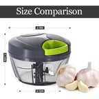Cambom Manual Food Chopper Vegetable Cutter, Hand String Vegetable Chopper Onions Cutter For Vegetable Fruits Nuts Bpa Free Food Safe Material, 500Ml Gray