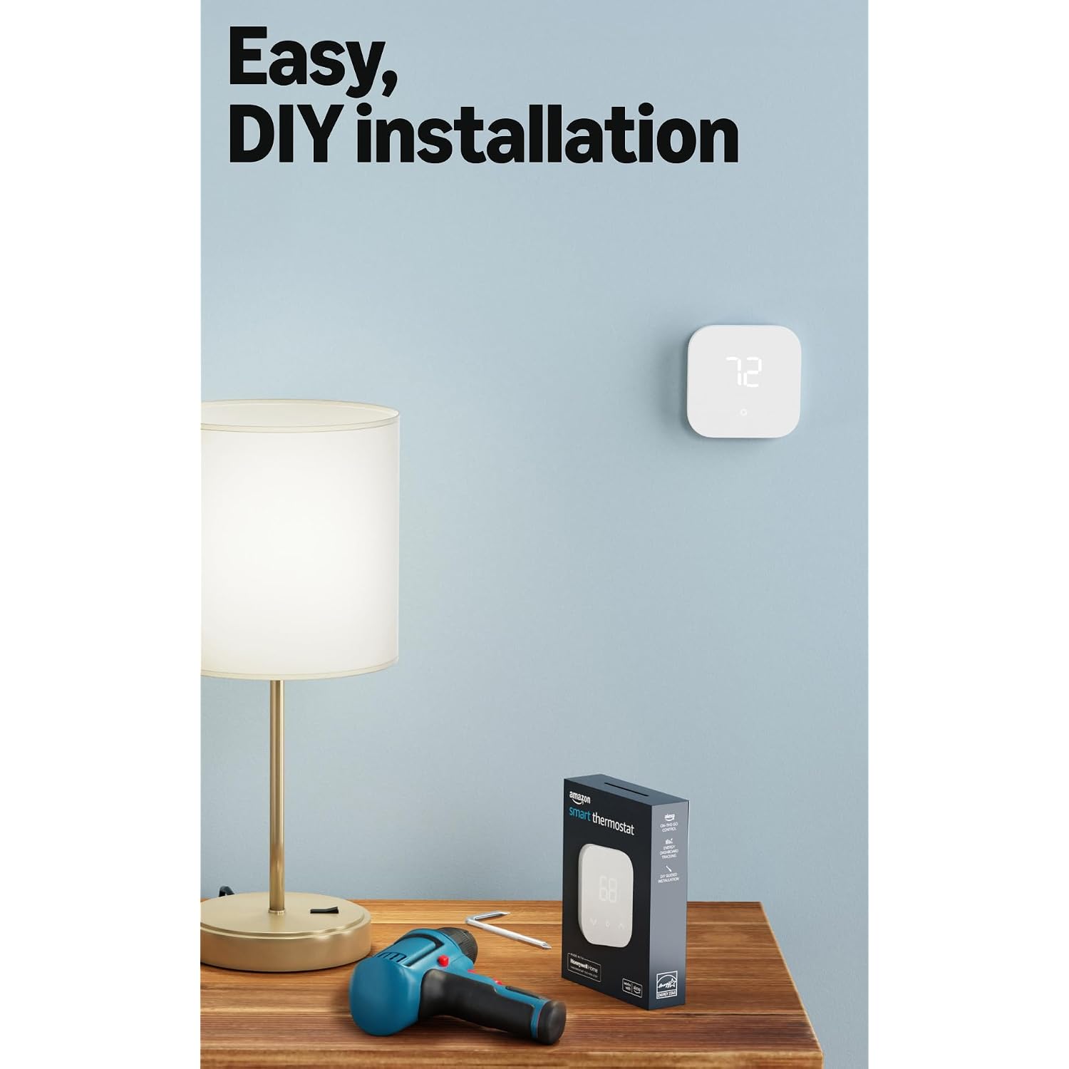 Amazon Smart Thermostat – Save Money And Energy - Works With Alexa And Ring - C-Wire Required