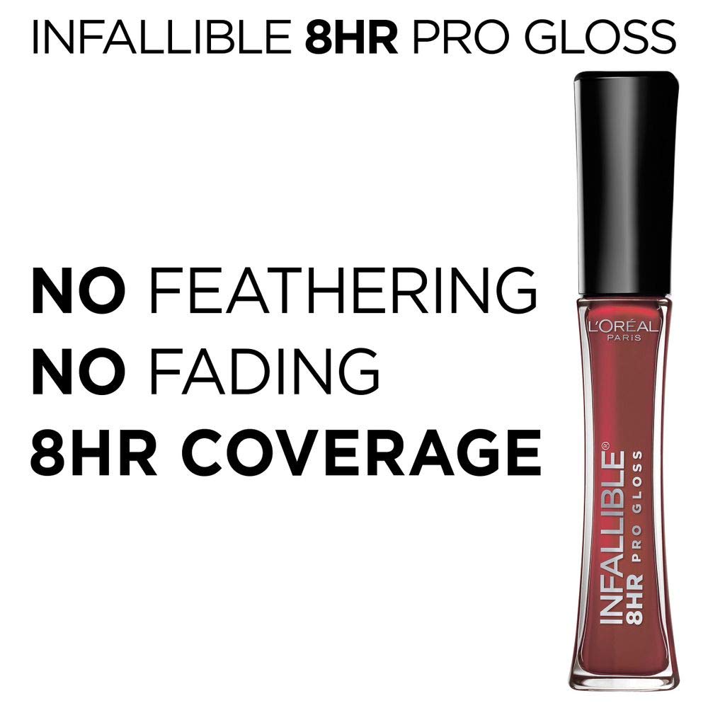 L’Oreal Paris Makeup Infallible 8 Hour Hydrating Lip Gloss, Blush, 0.21 Fl Oz