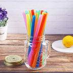 100 Pcs Jumbo Smoothie Straws,Colorful Disposable Wide-Mouthed Large Straw.