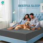Utopia Bedding Queen Size Mattress Protector Waterproof, Premium 200 Gsm Terry Mattress Cover, Soft & Breathable Bed Cover, Fitted Sheet Style Stretchable Deep Pockets 17" (Gray)