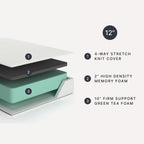 Signature Design By Ashley Chime 12 Memory Foam Mattress, Medium Firm Contouring Support, Thick Memory Foam For Pressure Relief, Mattress In A Box, Queen Size