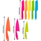 Jovitec 8 Pcs Kid Cooking Kitchen Knife Set, Plastic Serrated Edges Children'S Safe Chef Nylon Knives For Cutting Fruit Bread Cake Salad Lettuce Kids Cooking Supply(Multi Colors Square Knife)