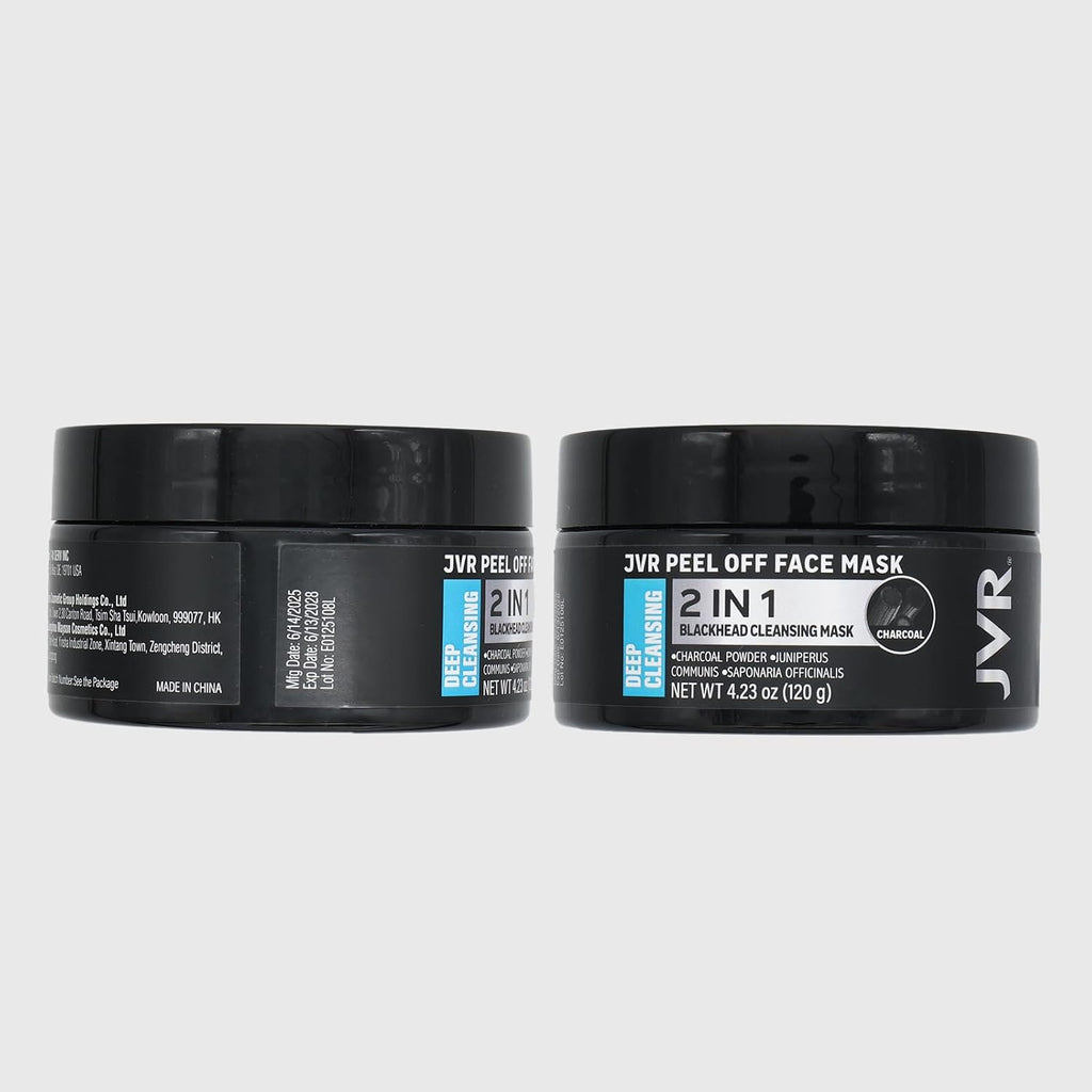 Jvr Peel Off Face Mask, Blackhead Mask For Men, Charcoal Peel Off Black Mask, Facial Mask Refreshing And Deep Cleansing For All Skin Types 4.23 Oz