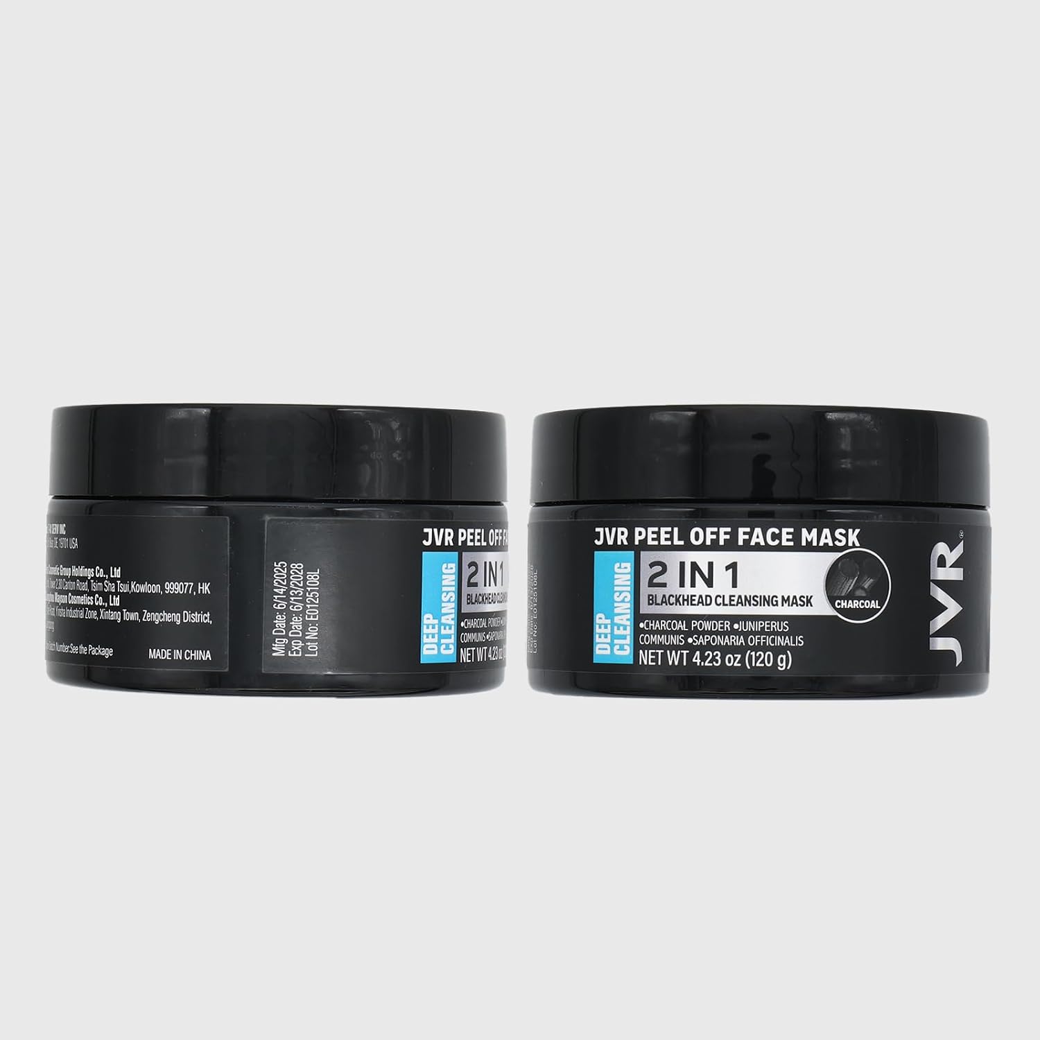 Jvr Peel Off Face Mask, Blackhead Mask For Men, Charcoal Peel Off Black Mask, Facial Mask Refreshing And Deep Cleansing For All Skin Types 4.23 Oz