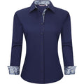 Esabel.C Womens Dress Shirts Cotton Long Sleeve Regular Fit Stretch Button Down Blouse