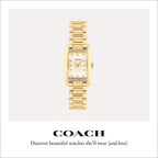 Coach Women'S Reese 2H Quartz Watch, Petite Rectangle Case, Stainless Steel Link Bracelet With Crystal Accents, Timeless Minimalism For Every Day - Gift For Her