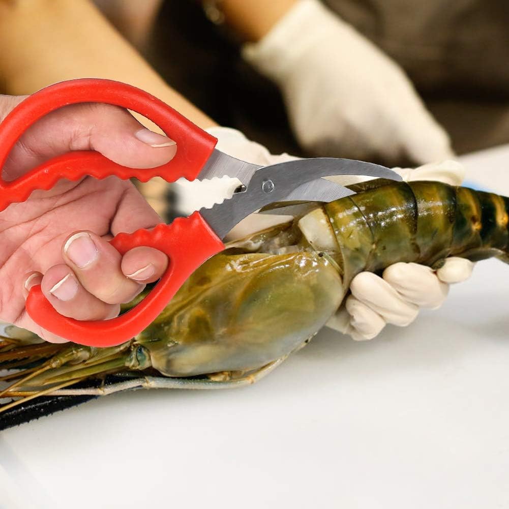 Calary 8Pcs Seafood Scissors Crab Scissors Seafood Shears Multifunctional Crab Leg Crackers And Tools