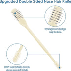 ZKENIRD 6 Pcs 2-in-1 Nasal Cutter, Upgrade Double Sided Nose Knife, 360 Nostril Hair Remover Tool, Trimmer for Men, Women, Soft Cleaning Brush (Cream)