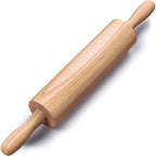 Wooden Rolling Pin – Classic Beech Wood Dough Roller For Baking Pizza, Pastry, Bread, And Cookies
