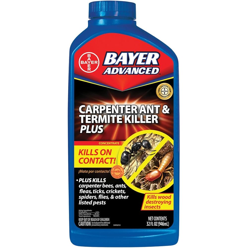 Bioadvanced Carpenter Ant & Termite Killer Plus Concentrate - 40 Oz Bottle | Kills 75+ Listed Insects - Outdoor Insect Control - Up To 3 Months Protection - Covers Up To 21,000 Square Feet