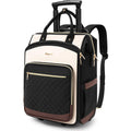 Rolling Backpack For Women, Travel Backpack With Wheels, Dual-Opening Wheeled Laptop Backpack, Stylish Rolling Laptop Bag, Overnight Underseat Carry On Luggage For College Business Work, Beige Brown