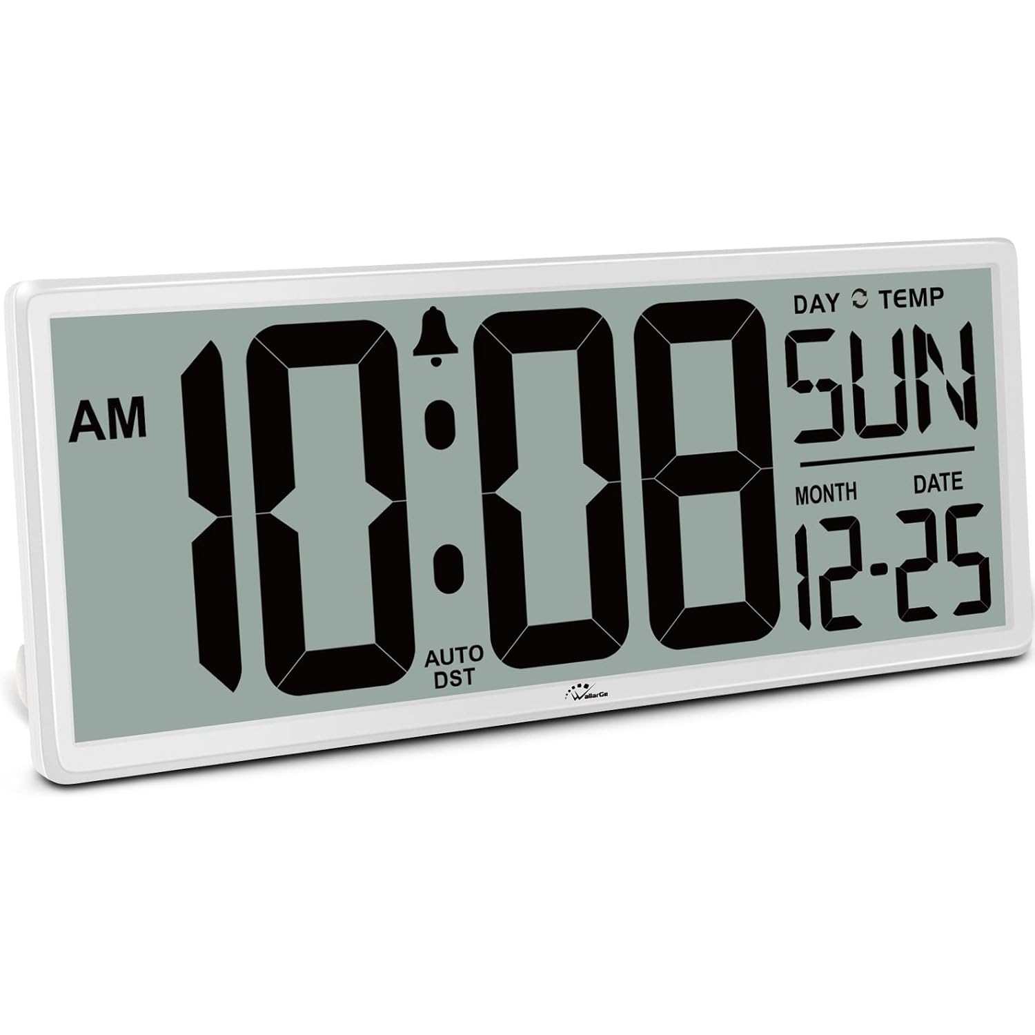 14.5'' Large Digital Wall Clock Battery Operated With Jumbo Numbers, Temperature And Date - Easy To Read And Set, Auto Dst