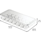 Idesign Clear Plastic Egg Holder For Fridge With Lid, 21 Egg | Storage Container, Organizer Bin