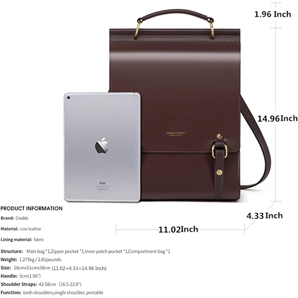 Cnoles Leather Backpack Purse For Women Fashion Ladies Vintage Bags Casual College Travel Backpacks Large Bag Brown