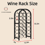 Wine Rack Freestanding Floor 23 Bottle Metal Wine Holder Organizer | Wine Rack Freestanding Floor Large Capacity Wine Storage Organizer For Home Bar Kitchen