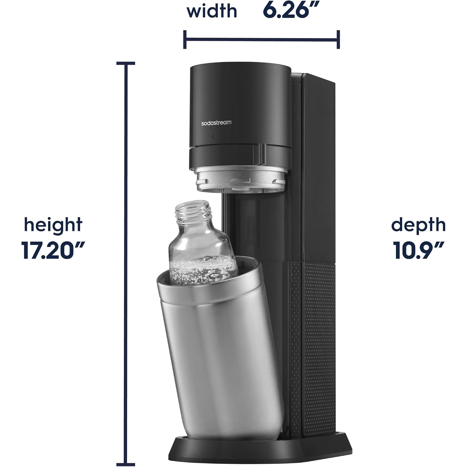 Sodastream E-Duo Sparkling Water Maker (Black) With 60L Co2, 1 Bpa- Free Carbonating Bottle And (1)1L Glass Bottle