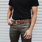 Mens Dress Belt - Genuine Leather Dress Belts For Men,Casual Suit Jeans Belt-Single Prong Buckle Black Belt