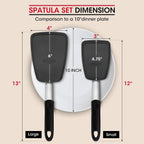 Unicook 2 Pack Flexible Silicone Spatula, Turner, 600F Heat Resistant, Ideal For Flipping Eggs, Burgers, Crepes And More, Black