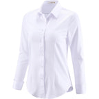 Button Down Shirts for Women Dress Shirts Long Sleeve Stretch Wrinkle Free Work Solid Casual Office Blouses Top