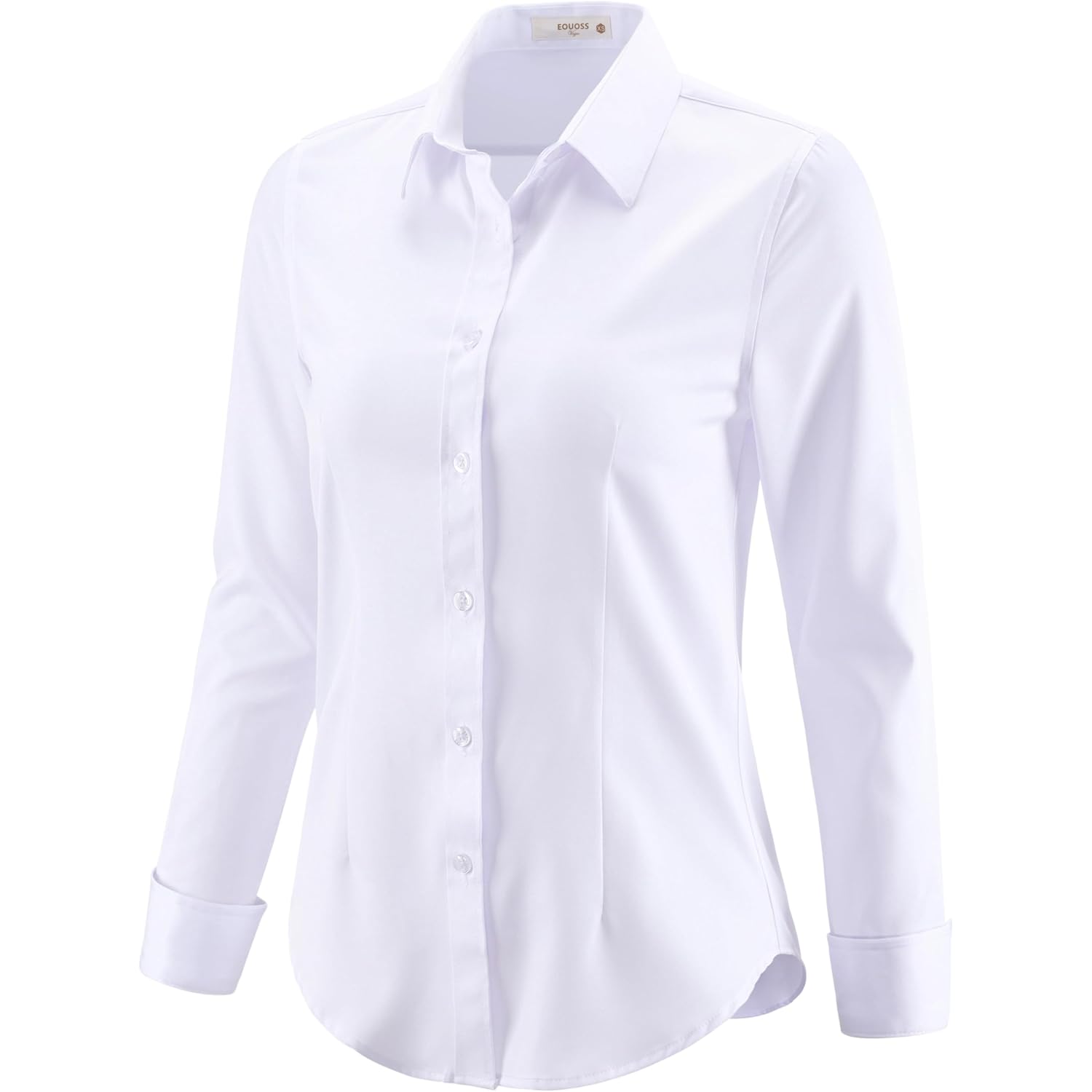 Button Down Shirts for Women Dress Shirts Long Sleeve Stretch Wrinkle Free Work Solid Casual Office Blouses Top