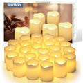 Shymery Flameless Votive Candles,Flameless Flickering Electric Fake Candle,24 Pack 200+Hour Battery Operated Led Tea Lights In Warm White For Wedding, Table, Halloween,Christmas Decorations 1.5"X1.7"