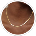 DEARMAY 14K Gold Plated Necklaces for Women, Dainty Gold Herringbone Choker Necklace Thin Layered Snake Chain Jewelry for Gifts