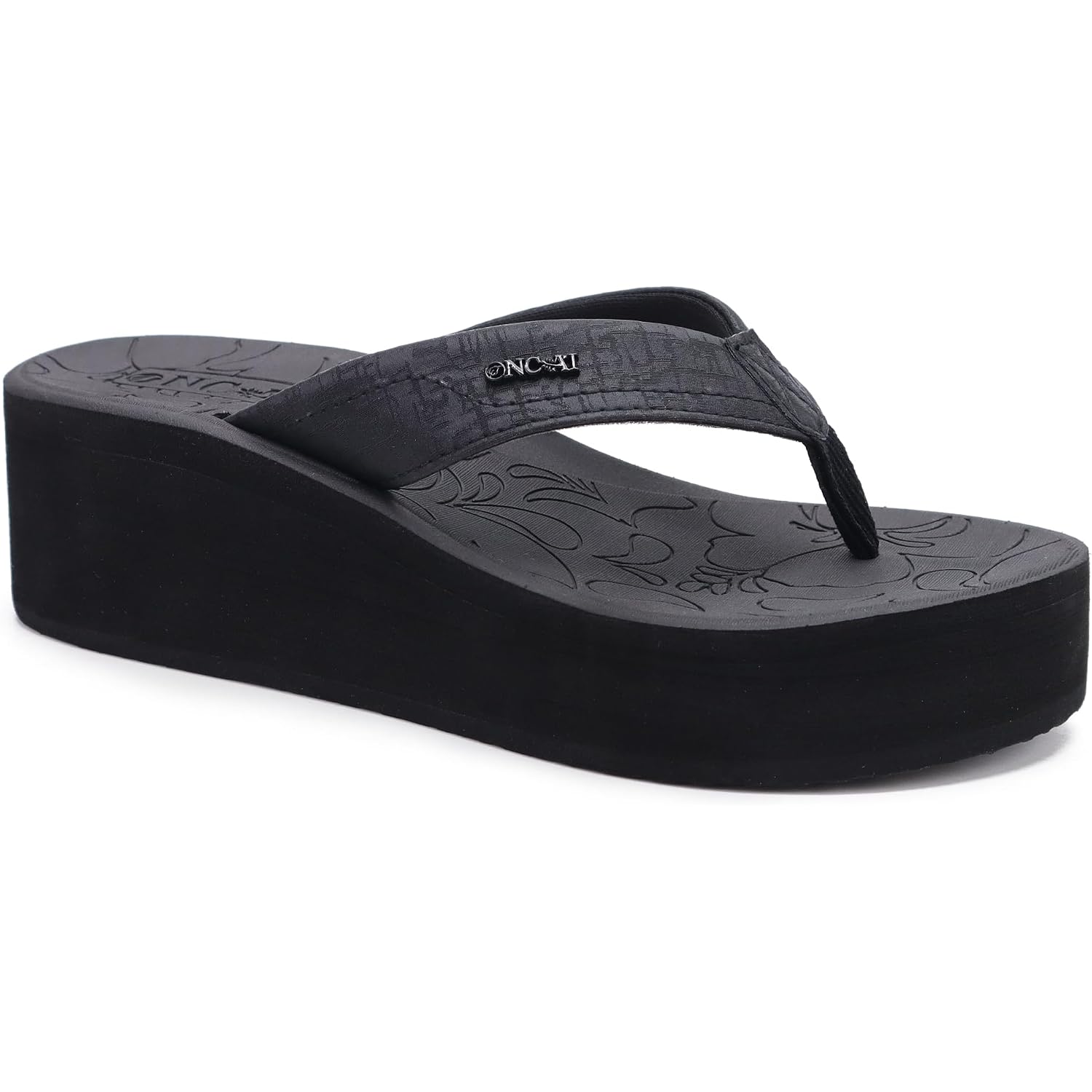 Oncai Women’S Platform Wedge Flip Flops Trendy Dressy Womans Summer Flatform Chunky Heel Sandals With Comfortable Walking Outdoor Rubber Soles (Us Size 5-11)