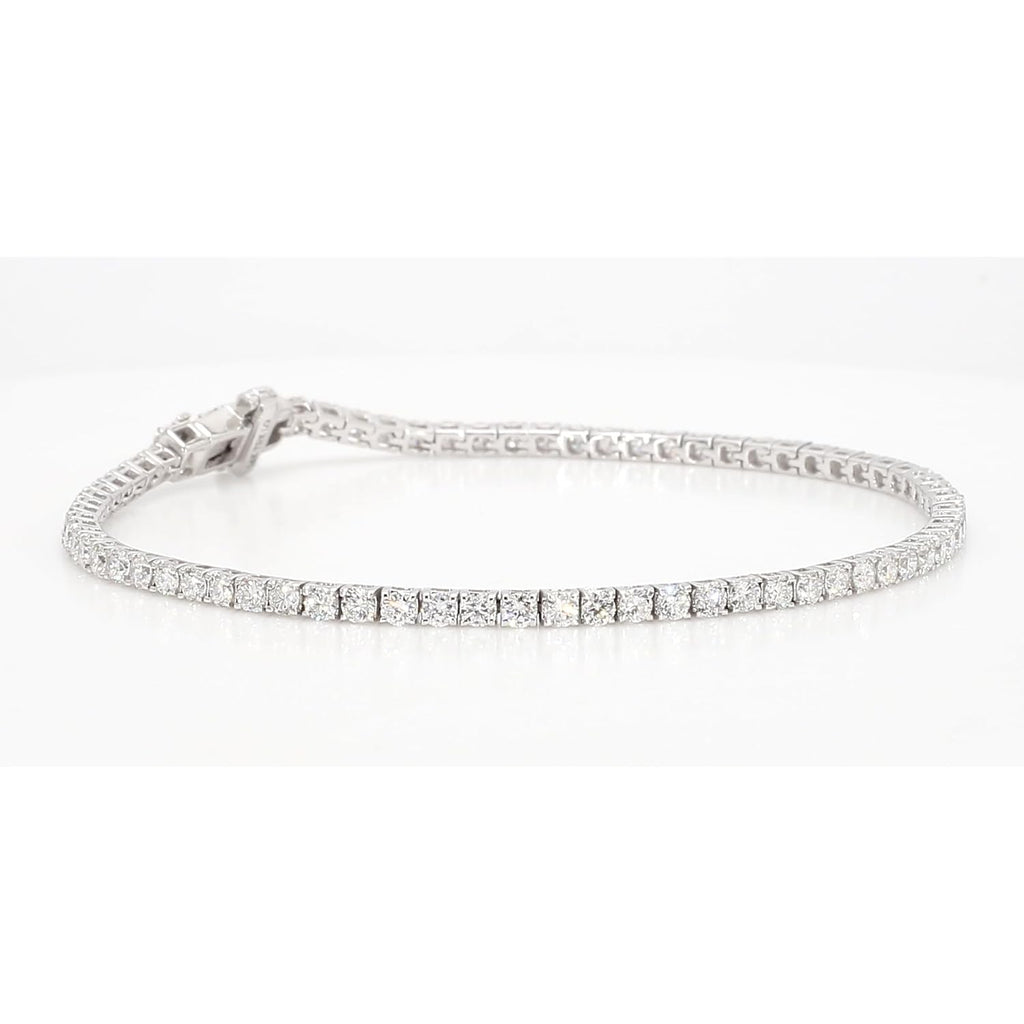 14K White and Yellow Gold Lab Grown Diamond Tennis Bracelet for Women - Round Cut Diamonds 7 Inches Bracelet - Valentine Day Jewelry Gift for Womens, Her, Wedding, F-G Color, VVS-VS Clarity