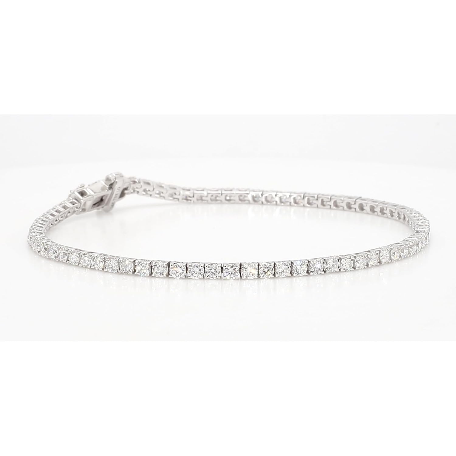 14K White and Yellow Gold Lab Grown Diamond Tennis Bracelet for Women - Round Cut Diamonds 7 Inches Bracelet - Valentine Day Jewelry Gift for Womens, Her, Wedding, F-G Color, VVS-VS Clarity