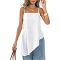 SHENHE Women's Summer Long Camisole Top Asymmetrical Split Hem Spaghetti Strap Cami Tank