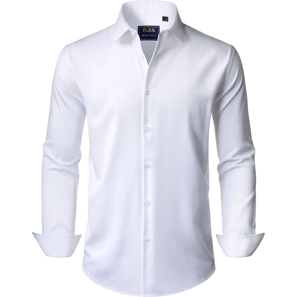 J.Ver Men'S Dress Shirts Stretch Long Sleeve Formal Shirt Solid Business Casual Button Down Shirts For Wedding Prom