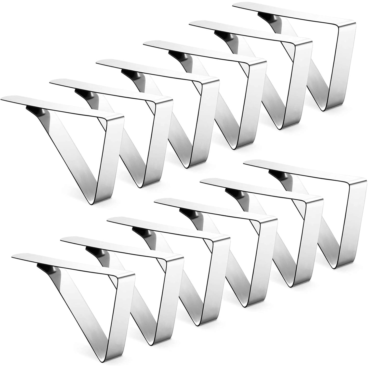 Ponure 12 Pack Tablecloth Clips - Heavy Duty Picnic Table Clips, Stainless Steel Table Cloth Cover Clamps, Table Cloth Holders Ideal for Restaurant Picnics Marquees Weddings Graduation Party