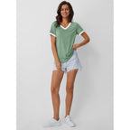 Automet Womens Short Sleeve T-Shirts Summer Tops Casual Soft Tunic V Neck Basic Workout Clothes Spring Fashion Outfits 2026