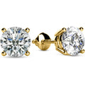Houston Diamond District 2 Carat Solitaire Diamond Stud Earrings for Women Round Cut 4 Prong Screw Back (L-M Color, I1 Clarity)