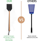 Debetool 2 Pack Sturdy Leather Fly Swatter For Indoors - (19.7”)Long Handle Heavy Duty Wood Fly Swatter With Hanging Rope, Durable Fly Swatter For Outdoor Rustic Bug Swatter Flies,Mosquitoes And Bees
