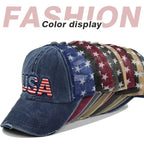 【4 Colors】 Baseball Caps Fourth of July Hat 4th of July Outfits for Women USA Hats 4th of July Accessories for Women 4-red