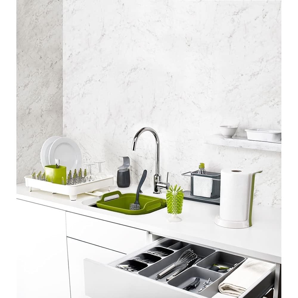 Joseph Joseph Drawerstore Compact Utensil Organizer For Kitchen Drawer Silverware, Flatware Tray, Small, Grey