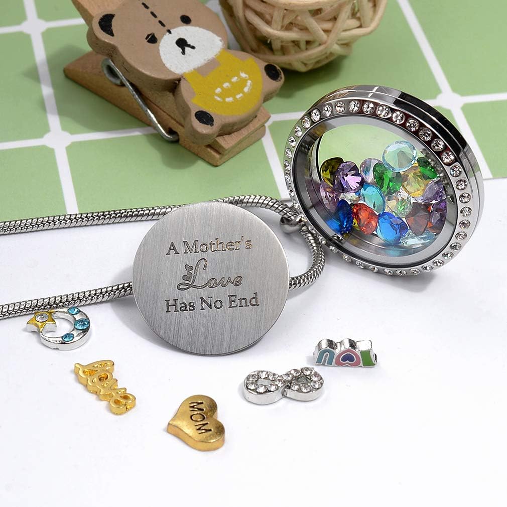 Veeshy Best Mom Mother Gift, Floating Charms Locket for Women