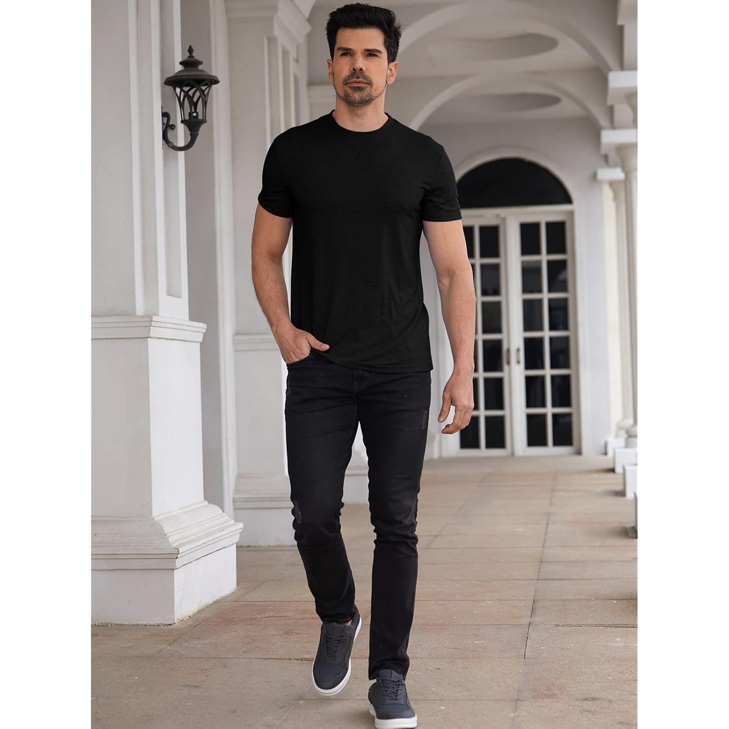 Men Soft T-Shirt Casual Short Sleeve Lightweight Basic Tee Shirts Big & Tall