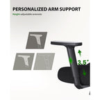 Marsail Ergonomic Office Chair Ergonomic Gaming Chair With Lumbar Support, 2D Headrest, Adjustable Armrests, Contoured Seat Cushion, Computer Desk Chair With Wheels For Home And Office