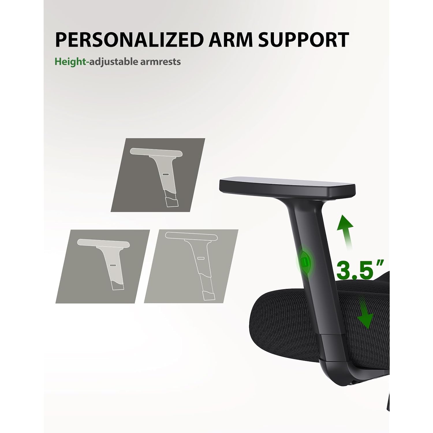 Marsail Ergonomic Office Chair Ergonomic Gaming Chair With Lumbar Support, 2D Headrest, Adjustable Armrests, Contoured Seat Cushion, Computer Desk Chair With Wheels For Home And Office