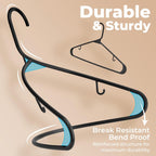 House Day Black Plastic Hangers 60 Pack, Clothes Hangers With Non Slip Hooks, Durable & Space Saving Coat Hanger, Light-Weight Clothing Hanger, Perfect Closet Organizer For Everyday Use