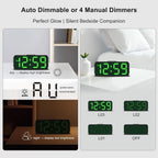 Peakeep Small Slim Digital Alarm Clock Battery Operated For Bedrooms Bedside, Cordless Tiny Travel Portable Desk Clock, Large Numbers Auto Dimmable, Led Display 4 Dimmers, 5 Alarm Volumes