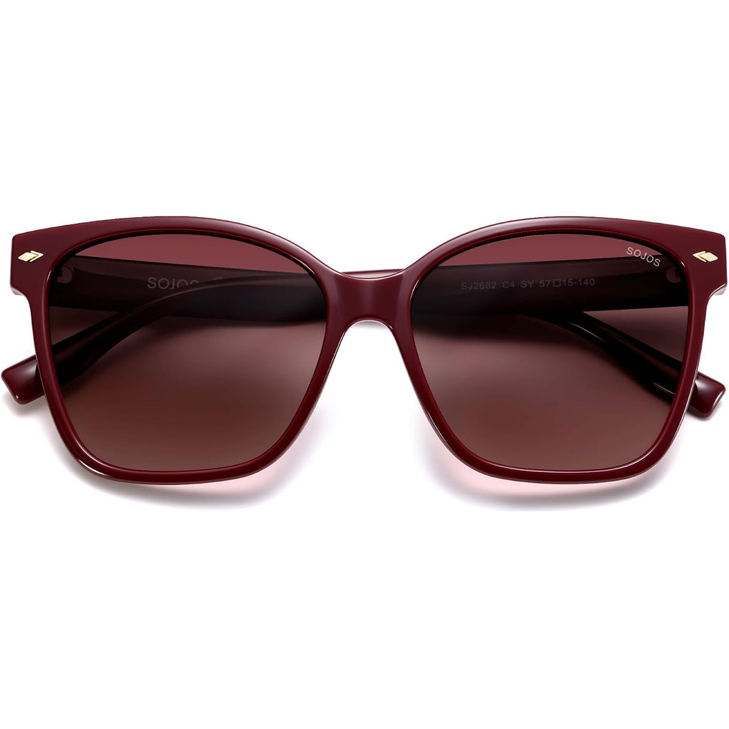 Sojos Trendy Square Oversized Polarized Sunglasses Women Sj2682 | Retro Womens Shade Sj2682